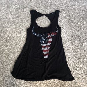 American flag bull tank top